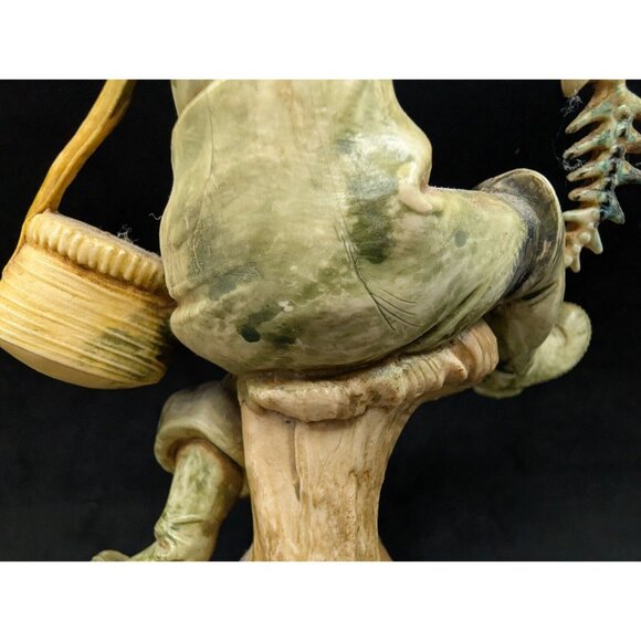 Vtg Fontanini Fisherman Fishing Figurine Wood Base 2002 Depose Italy 8.5" - Picture 7 of 16